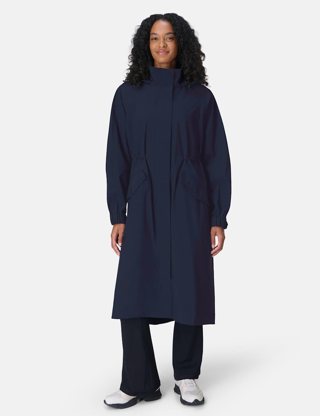 Sweaty Betty Motion Waterproof Hooded Longline Parka Navy