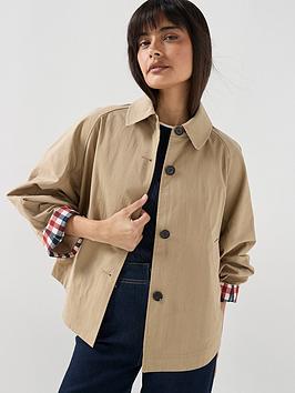 Tommy Hilfiger Cotton Short Jacket, Brown, Size 44, Women