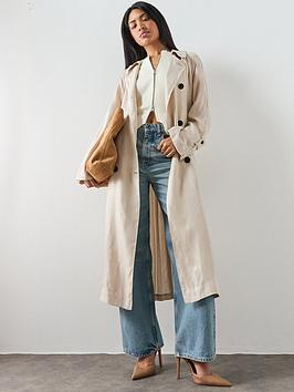 AllSaints Lizie Trench Coat, White, Size S, Women
