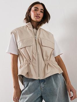 Allsaints Flor Leather Gilet - Off White